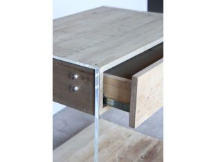 Reclaimed Wood End Table with Lucite Sides